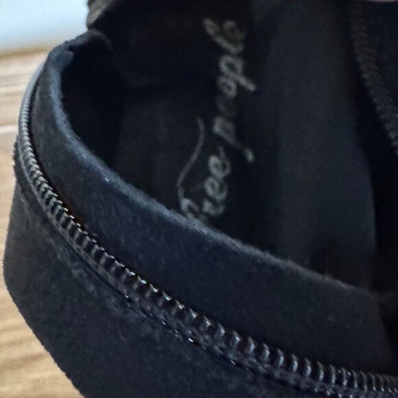 Free People Carson Black Suede Leather Stretch Over The Knee Flat Boots Size 8 - Picture 13 of 16